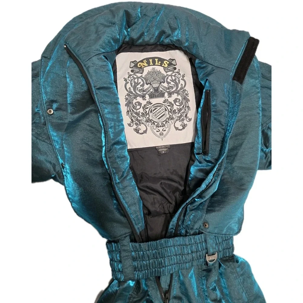Vintage  NEW Nils Metallic Emerald Green Snowsuit New SZ 8 - Picture 8 of 16